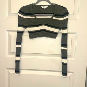 Crop stripe sweater